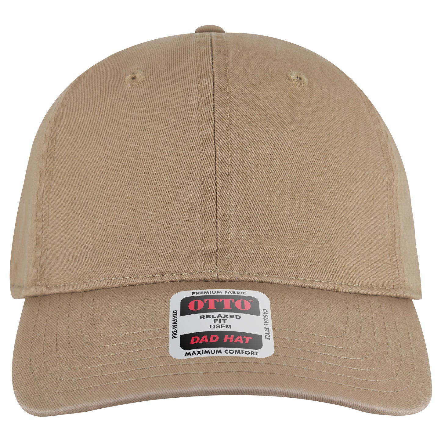 6-Panel Low Profile Dad Hat — Custom Leather Patch in Dk. Kha