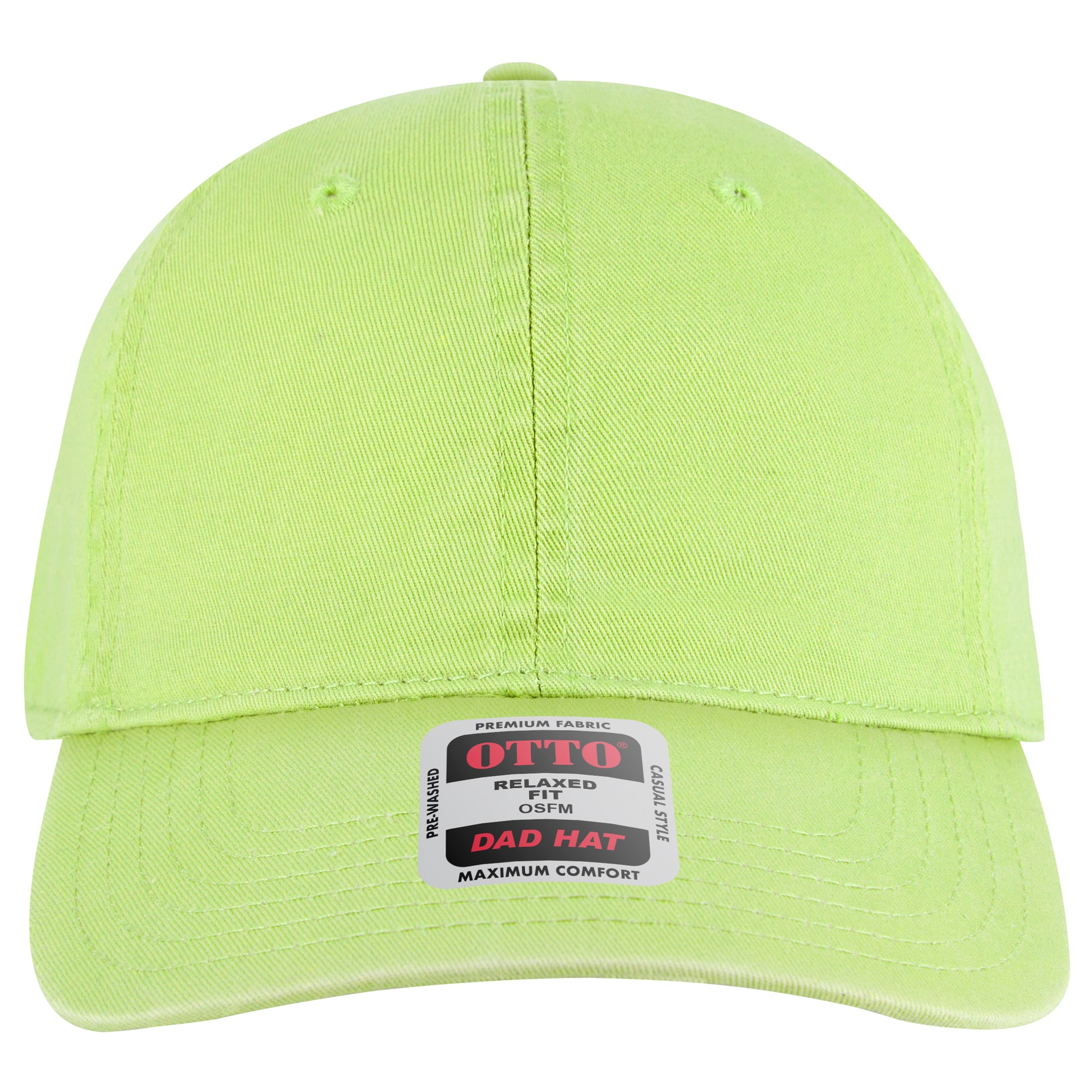 6-Panel Low Profile Dad Hat — Custom Leather Patch in N. Gree