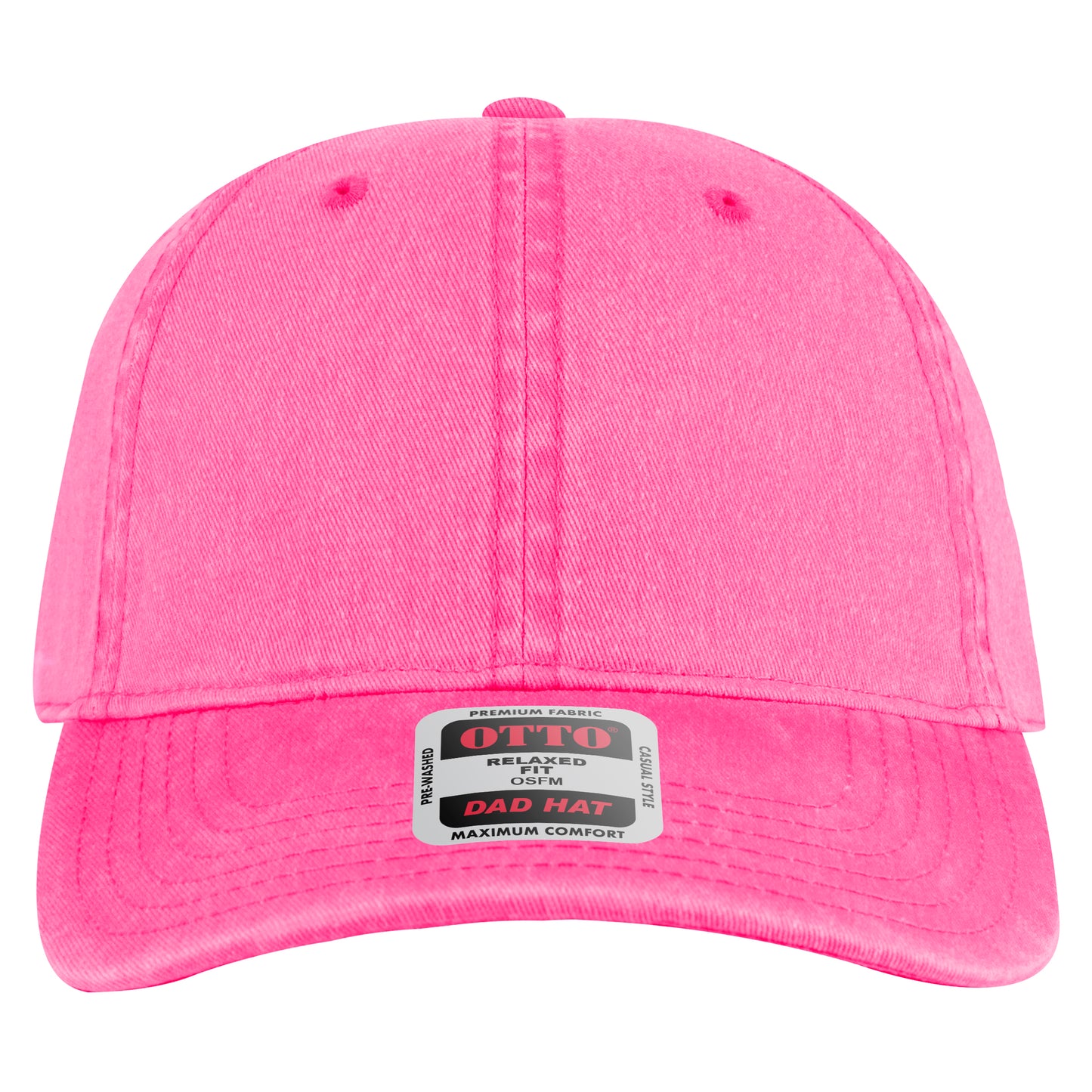 6-Panel Low Profile Dad Hat — Custom Leather Patch in N. Pink n