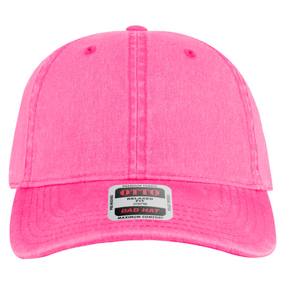 6-Panel Low Profile Dad Hat — Custom Leather Patch in N. Pink n