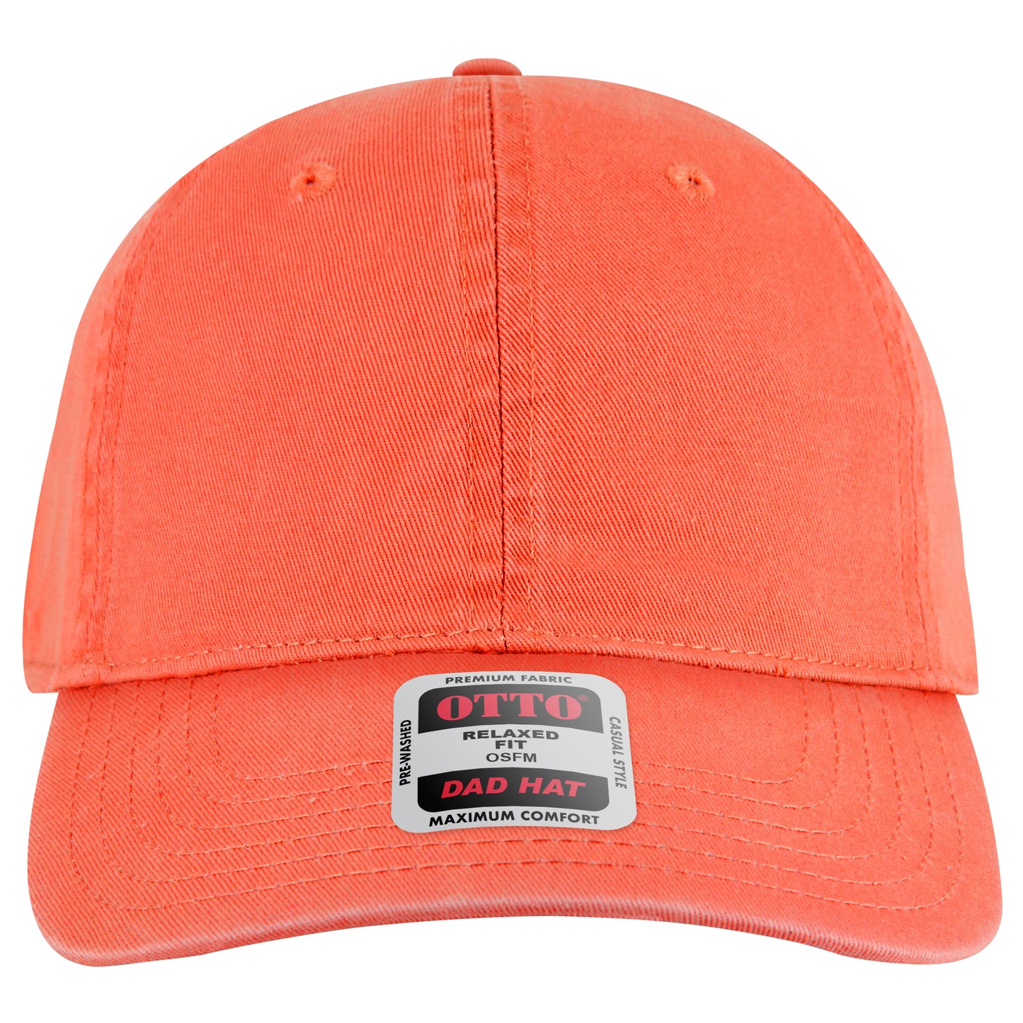 6-Panel Low Profile Dad Hat — Custom Leather Patch in Coral