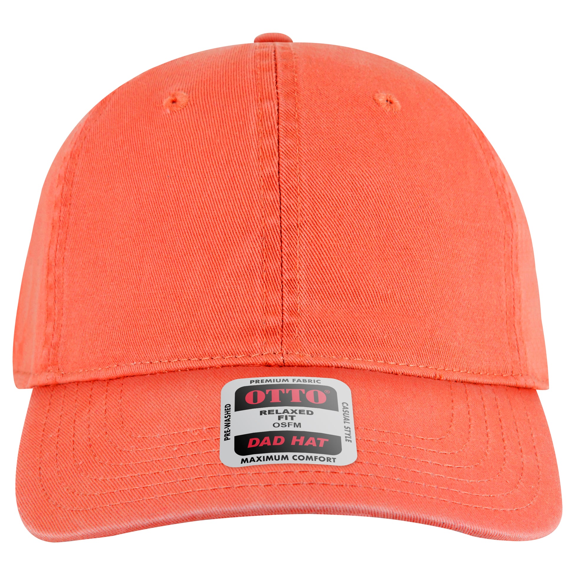 6-Panel Low Profile Dad Hat — Custom Leather Patch in Coral