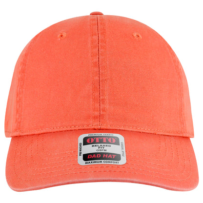 6-Panel Low Profile Dad Hat — Custom Leather Patch in Coral