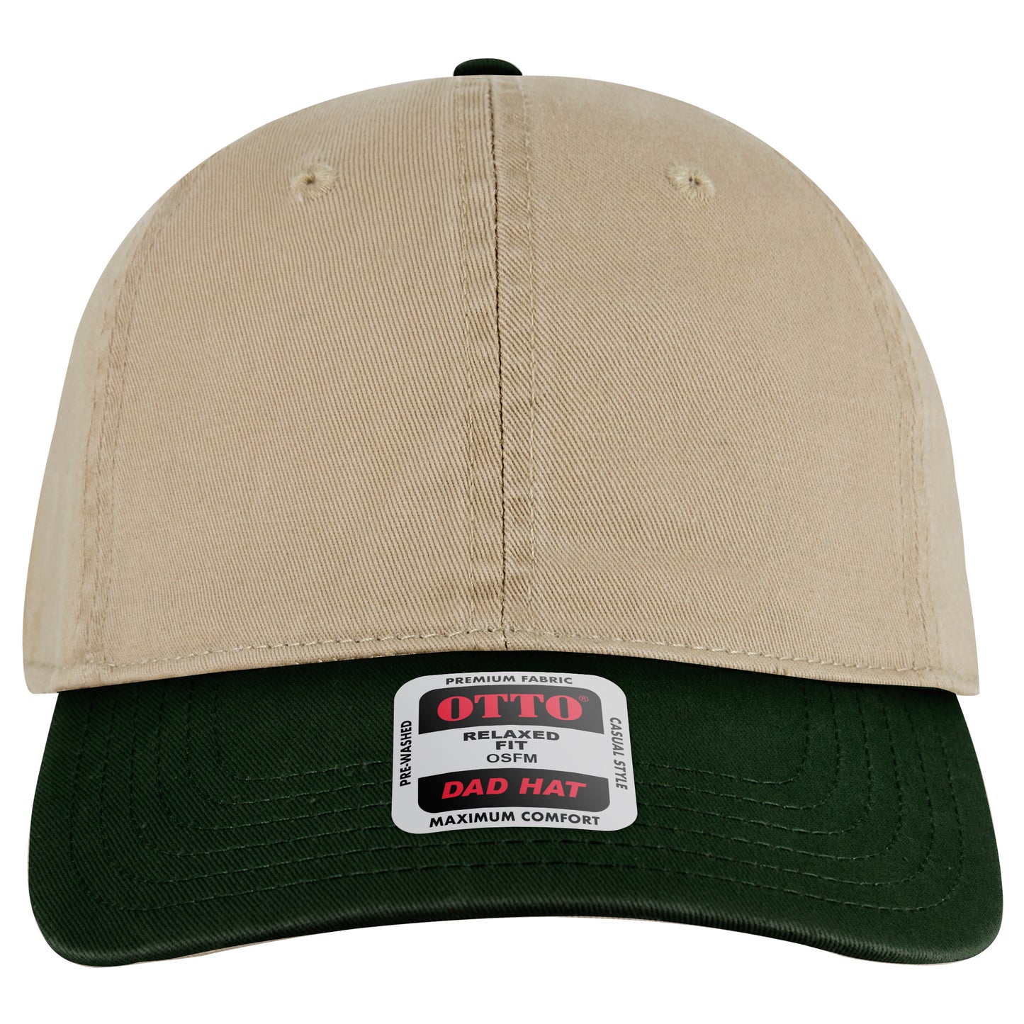 6-Panel Low Profile Dad Hat — Custom Leather Patch in Dk.Grn
