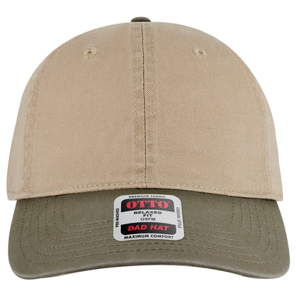 6-Panel Low Profile Dad Hat — Custom Leather Patch in Ol.Grn/ a /Kha Kha Neon Solids