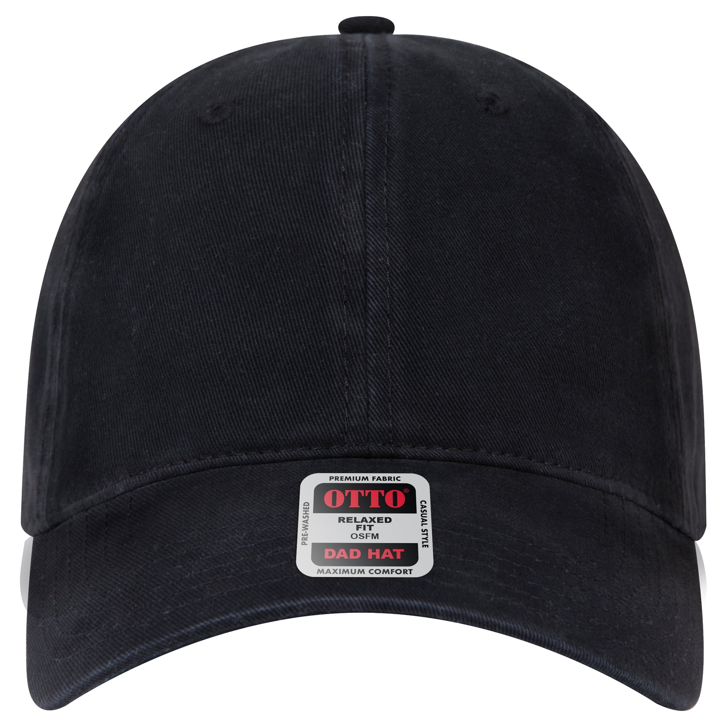 6-Panel Low Profile Dad Hat — Custom Leather Patch in Black
