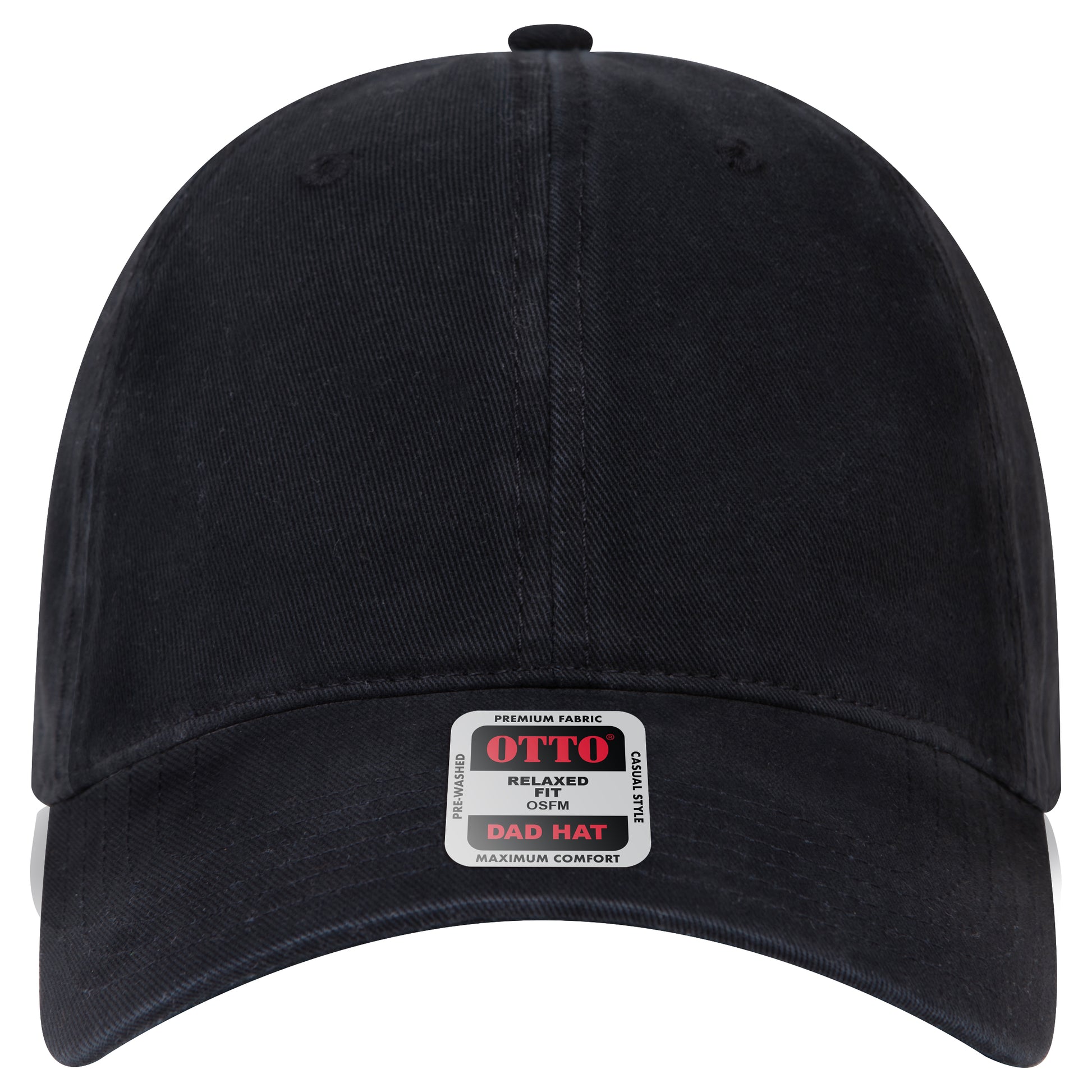 6-Panel Low Profile Dad Hat — Custom Leather Patch in Black