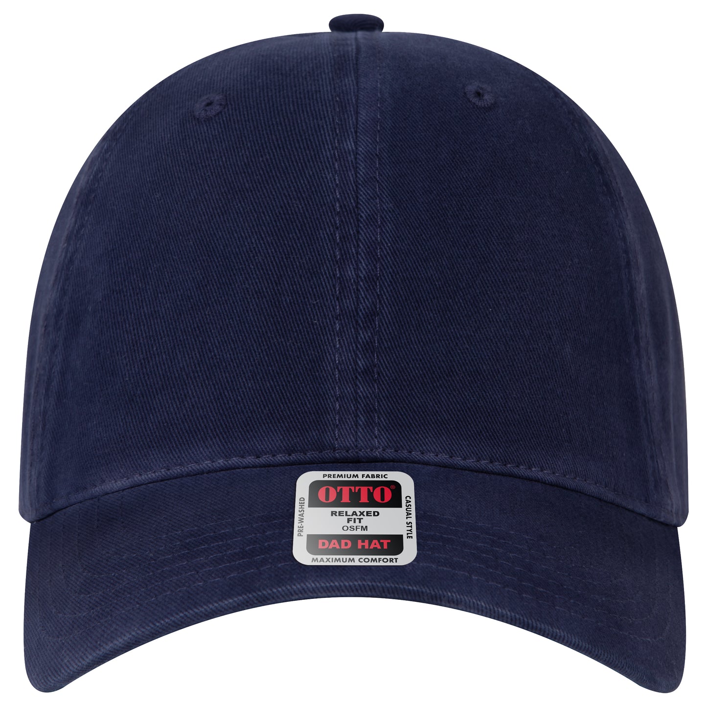 6-Panel Low Profile Dad Hat — Custom Leather Patch in Navy