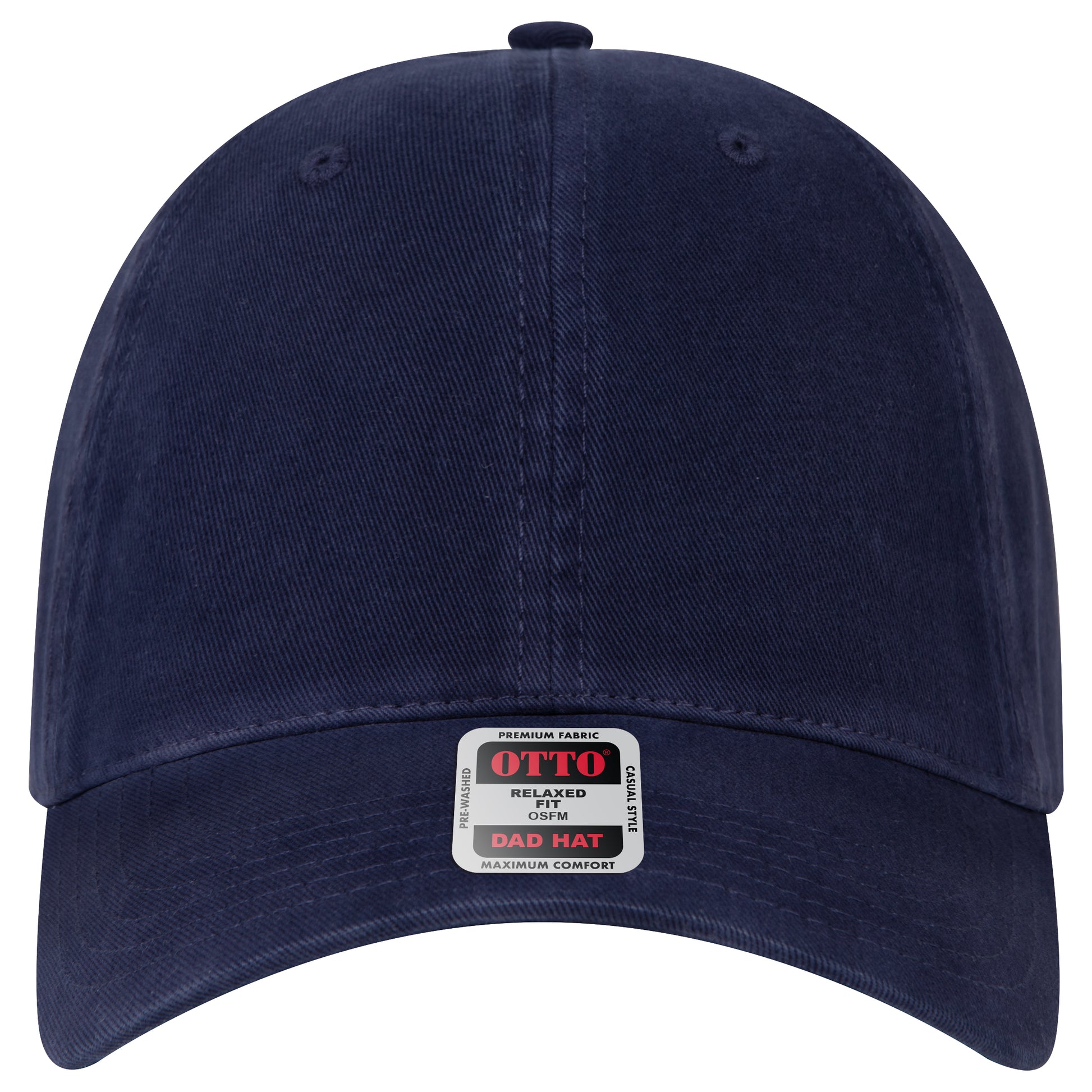 6-Panel Low Profile Dad Hat — Custom Leather Patch in Navy
