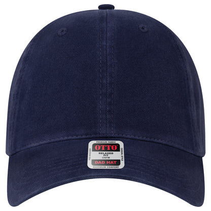6-Panel Low Profile Dad Hat — Custom Leather Patch in Navy