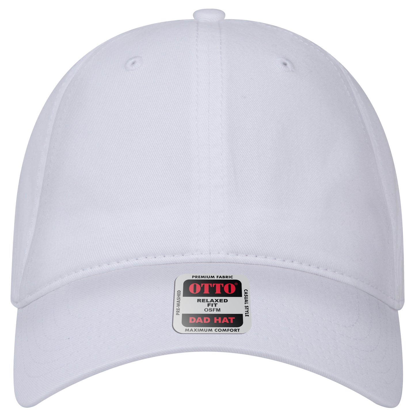 6-Panel Low Profile Dad Hat — Custom Leather Patch in White