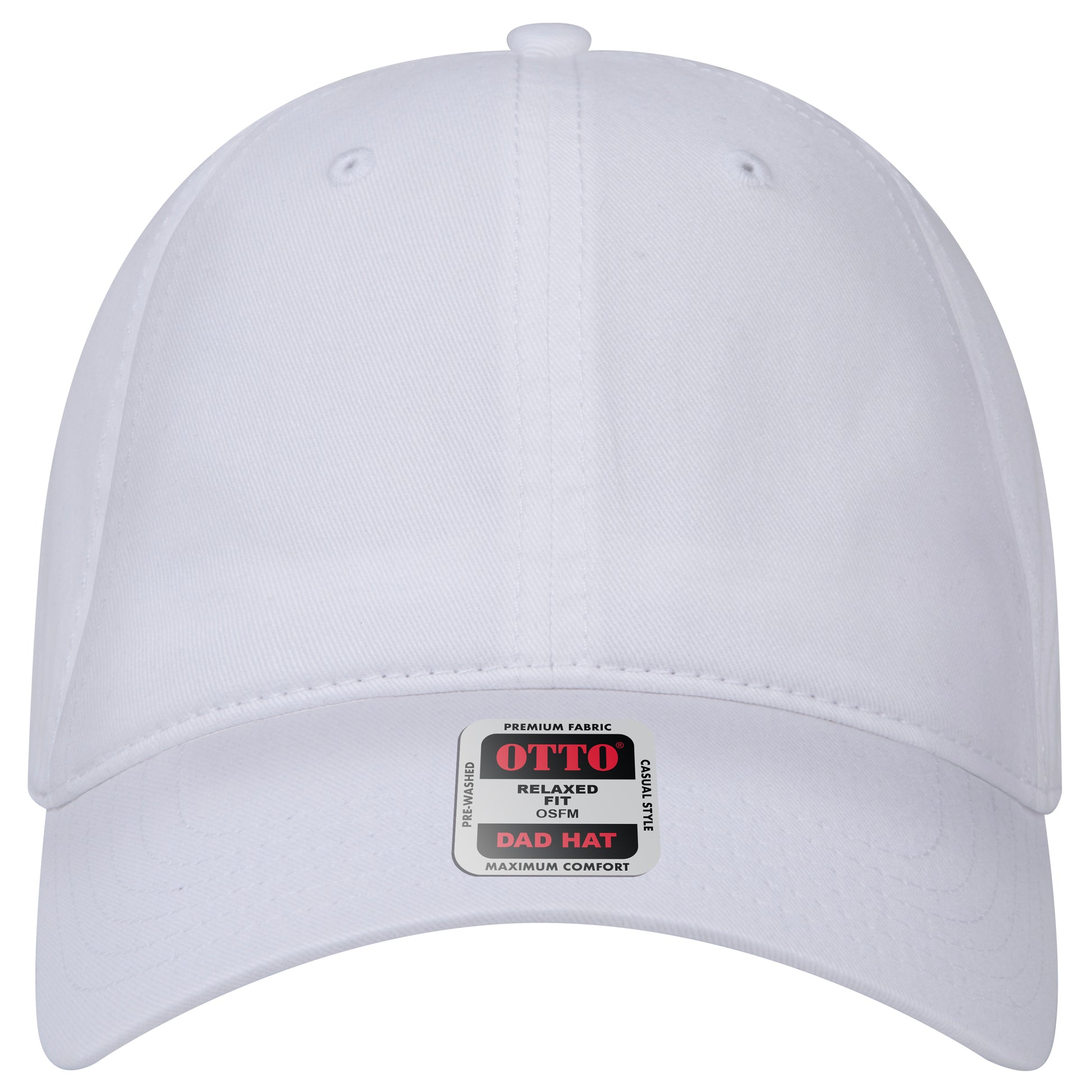 6-Panel Low Profile Dad Hat — Custom Leather Patch in White