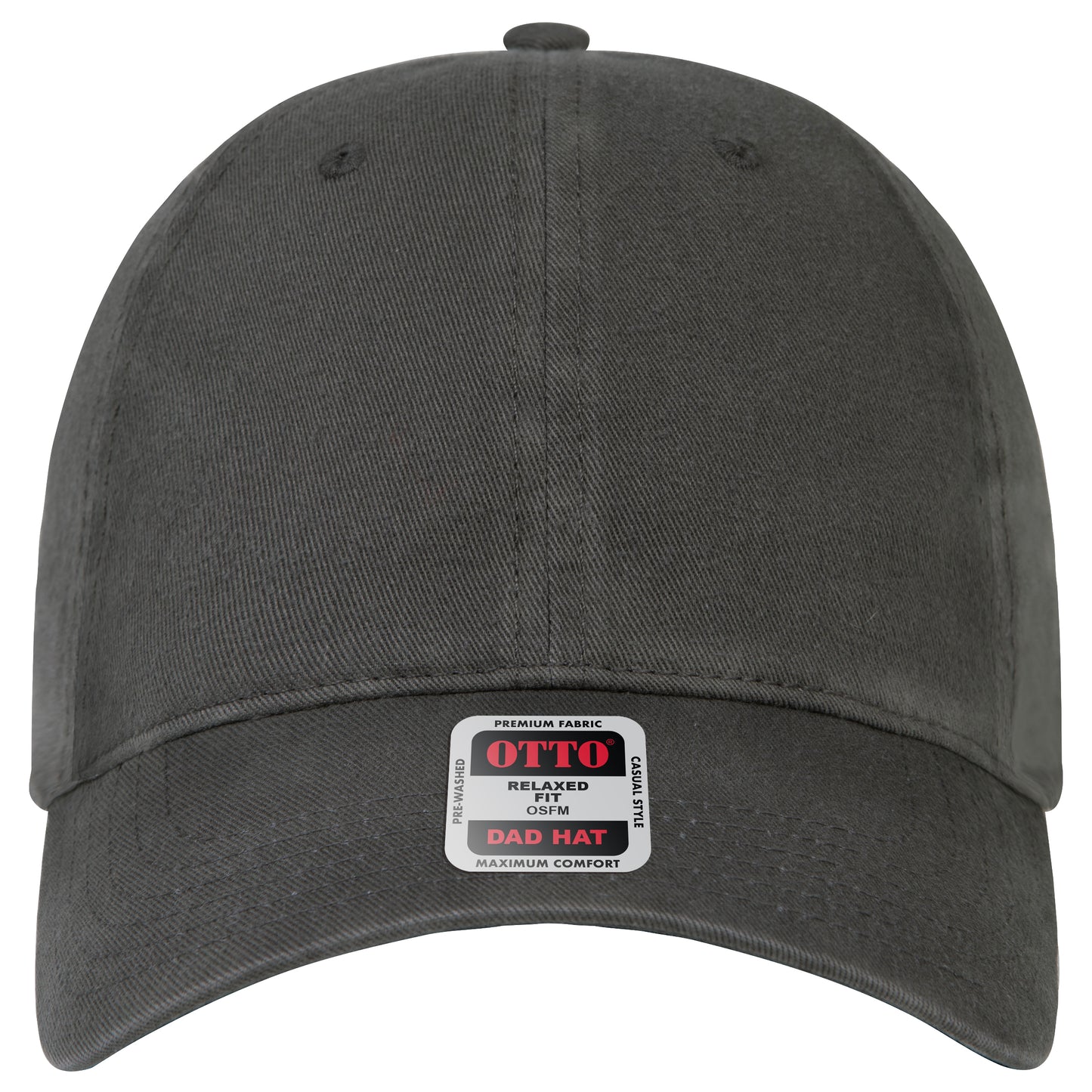 6-Panel Low Profile Dad Hat — Custom Leather Patch in Char. Gr