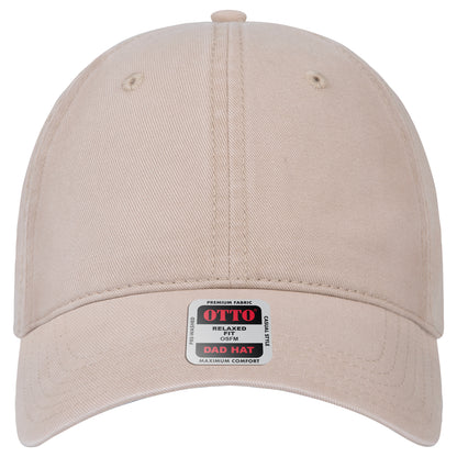 6-Panel Low Profile Dad Hat — Custom Leather Patch in Khaki en ay