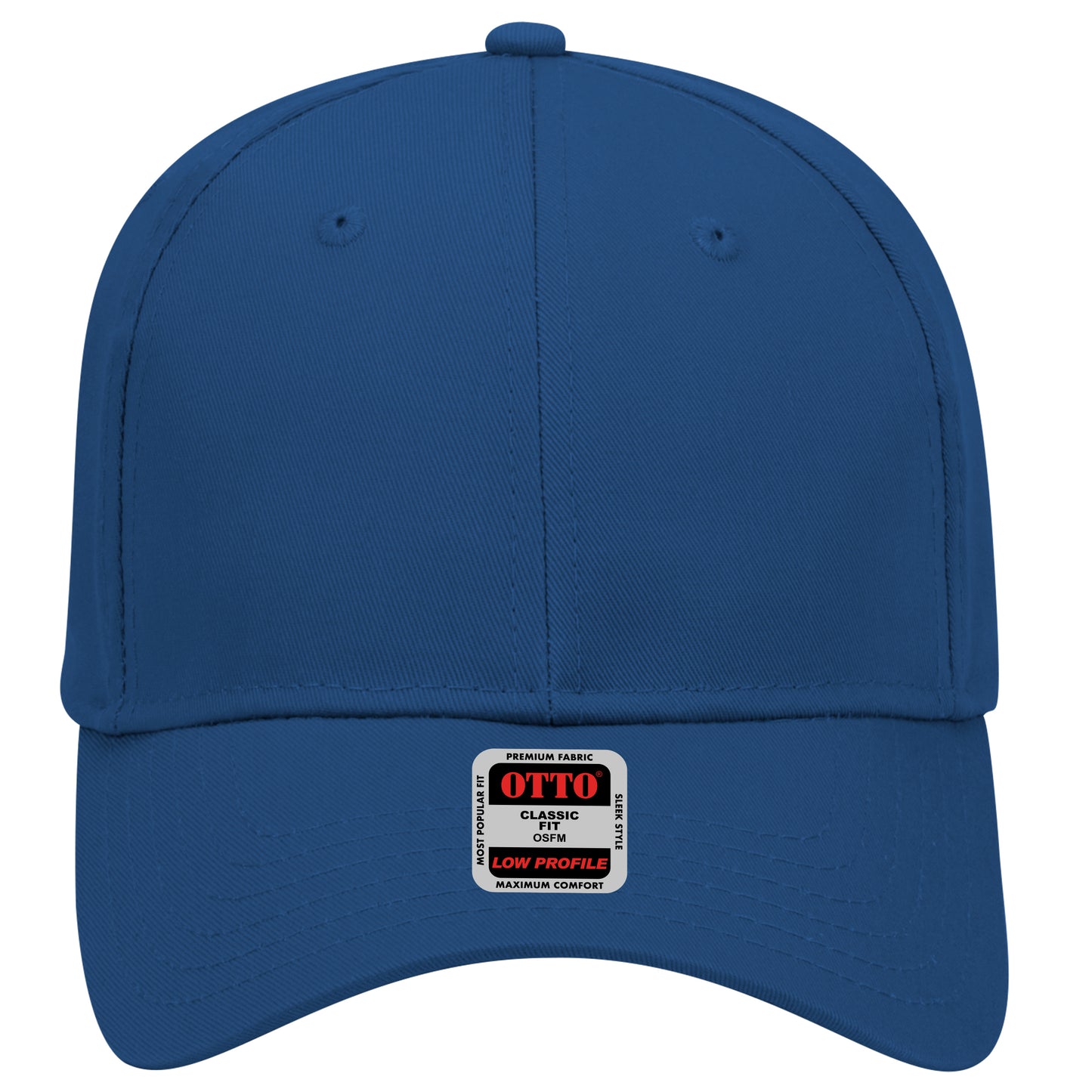 6-Panel Low Profile Baseball Cap — Custom Leather Patch in Royal