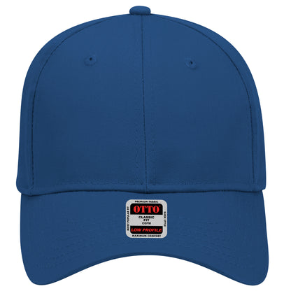 6-Panel Low Profile Baseball Cap — Custom Leather Patch in Royal