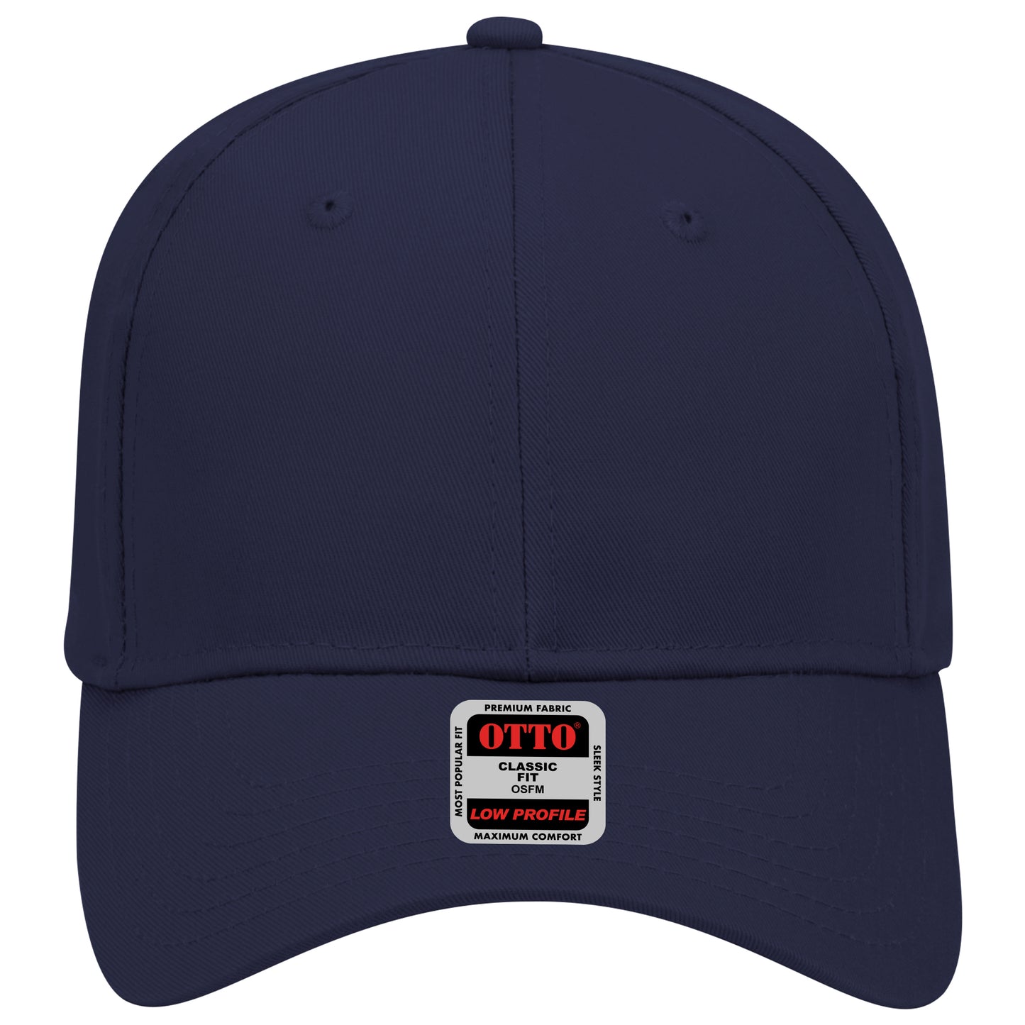 6-Panel Low Profile Baseball Cap — Custom Leather Patch in Navy