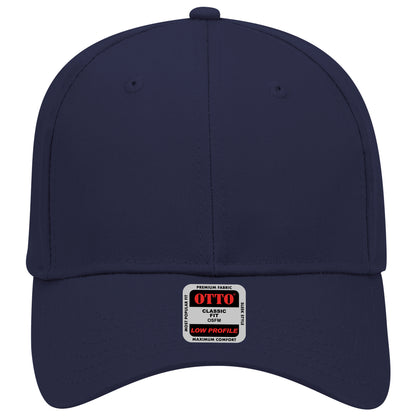 6-Panel Low Profile Baseball Cap — Custom Leather Patch in Navy
