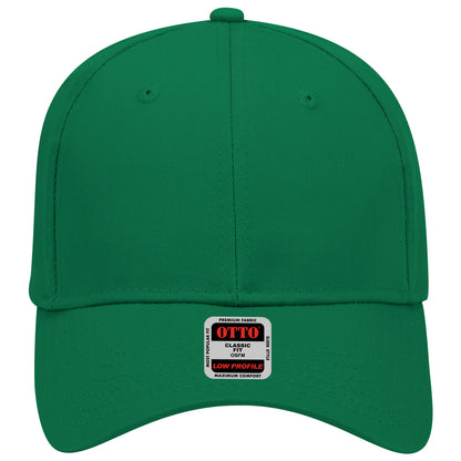 6-Panel Low Profile Baseball Cap — Custom Leather Patch in Kelly