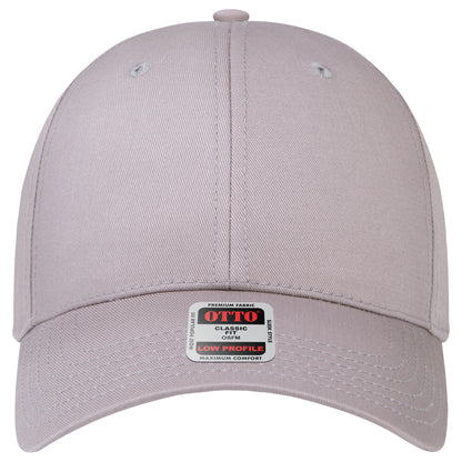 6-Panel Low Profile Baseball Cap — Custom Leather Patch in Gray Crown Split