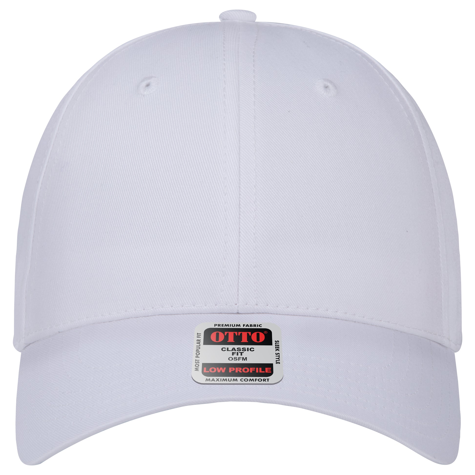 6-Panel Low Profile Baseball Cap — Custom Leather Patch in White