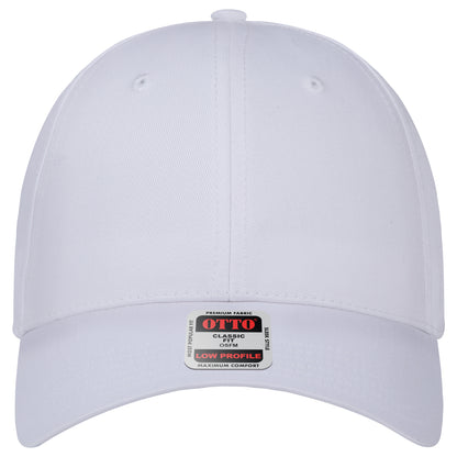 6-Panel Low Profile Baseball Cap — Custom Leather Patch in White