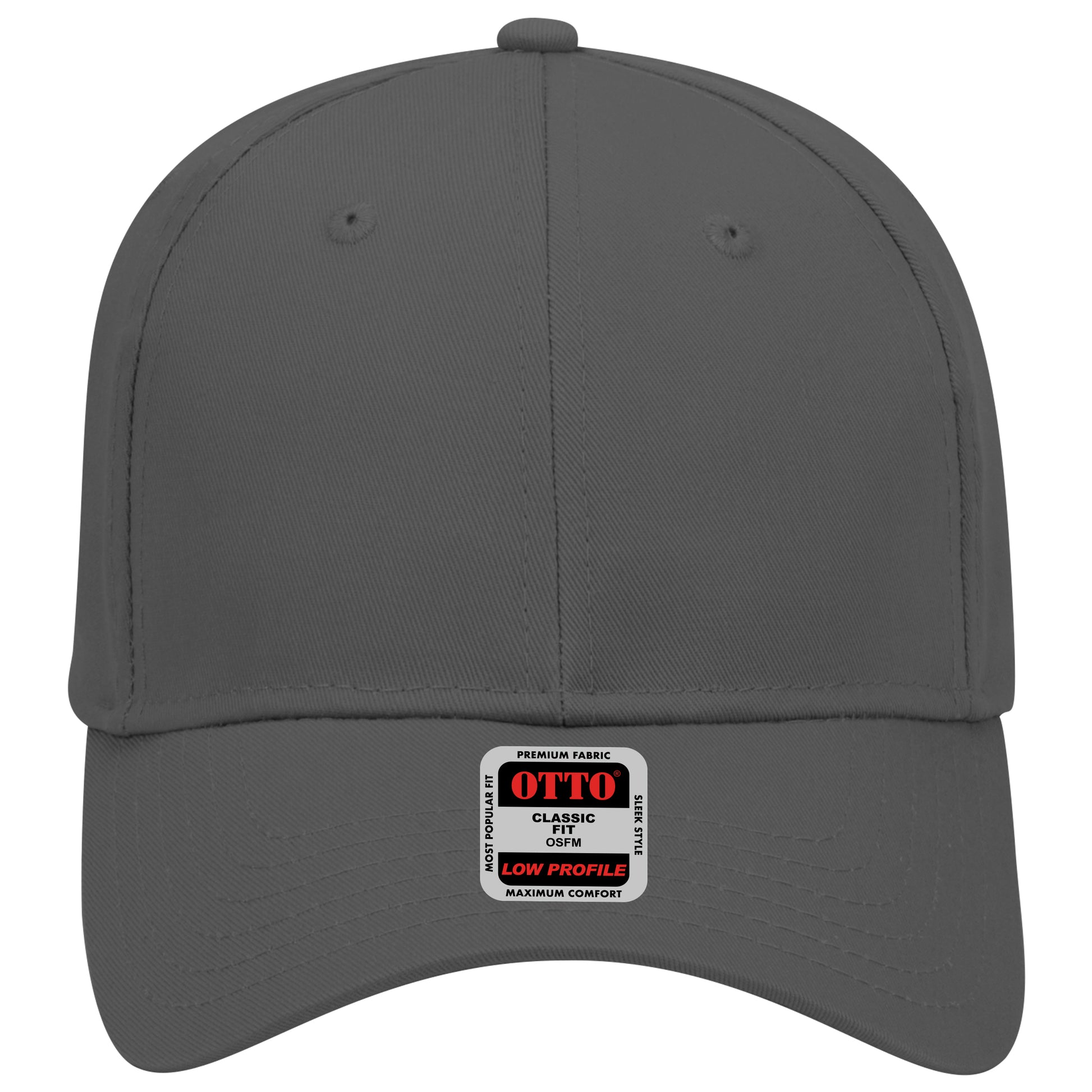 6-Panel Low Profile Baseball Cap — Custom Leather Patch in Char. Gr