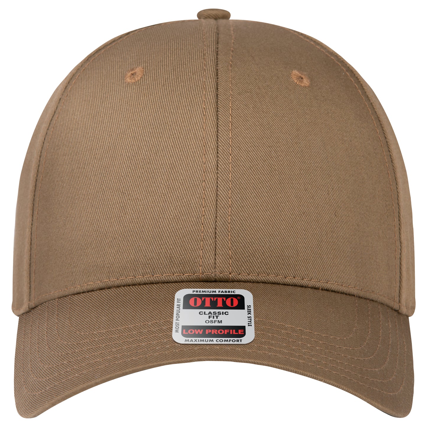 6-Panel Low Profile Baseball Cap — Custom Leather Patch in Coyote en ay Brown