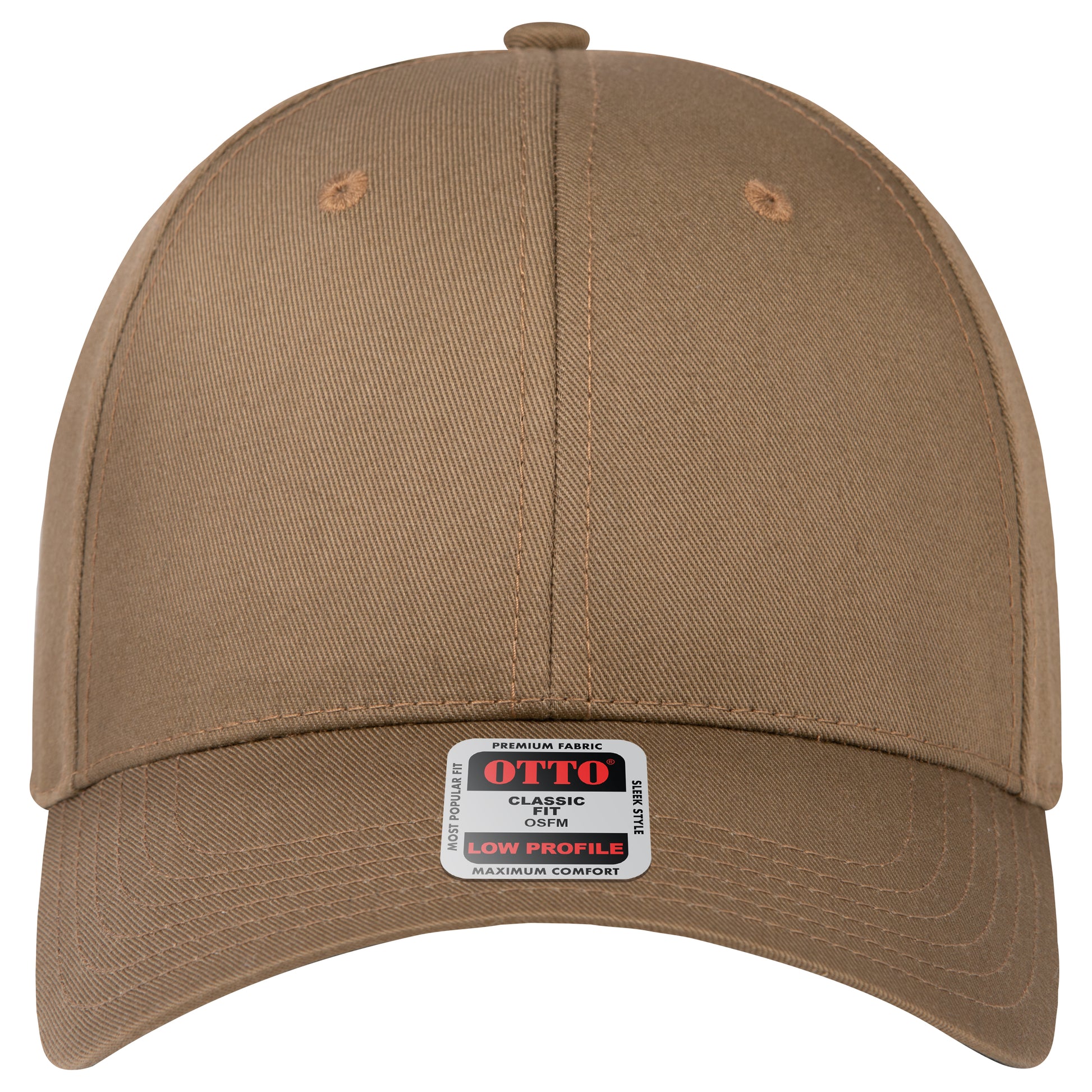 6-Panel Low Profile Baseball Cap — Custom Leather Patch in Coyote en ay Brown