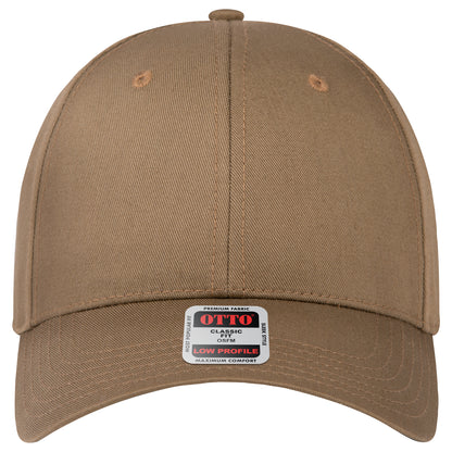 6-Panel Low Profile Baseball Cap — Custom Leather Patch in Coyote en ay Brown