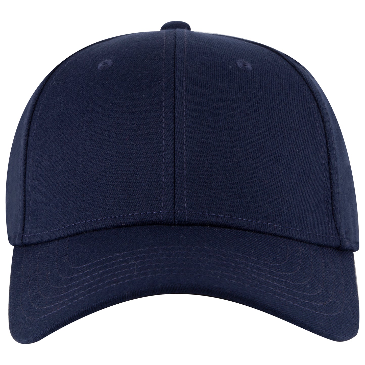 6-Panel Low Profile Baseball Cap — Stretch Comfort Fit — Custom Leather Patch in Navy