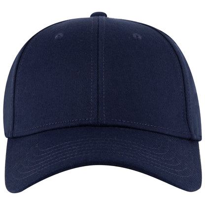 6-Panel Low Profile Baseball Cap — Stretch Comfort Fit — Custom Leather Patch in Navy