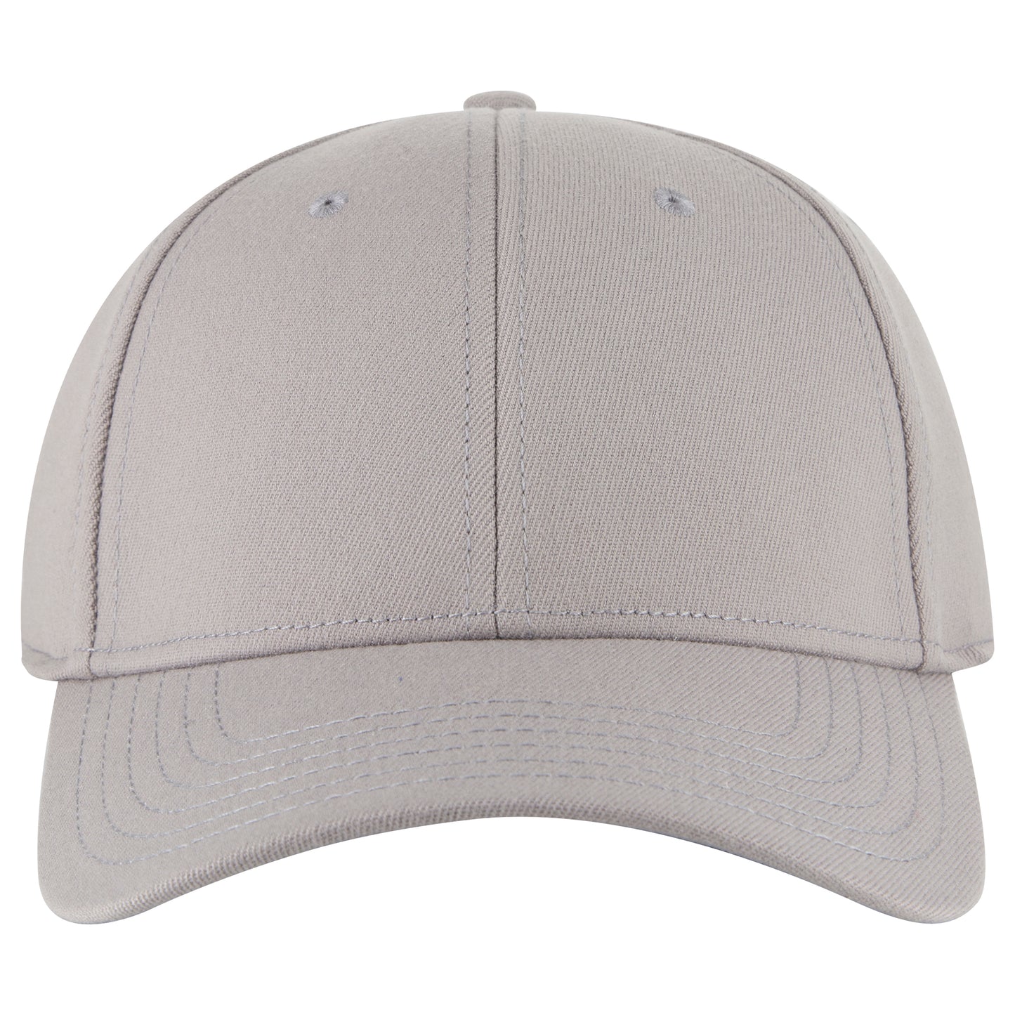 6-Panel Low Profile Baseball Cap — Stretch Comfort Fit — Custom Leather Patch in Gray