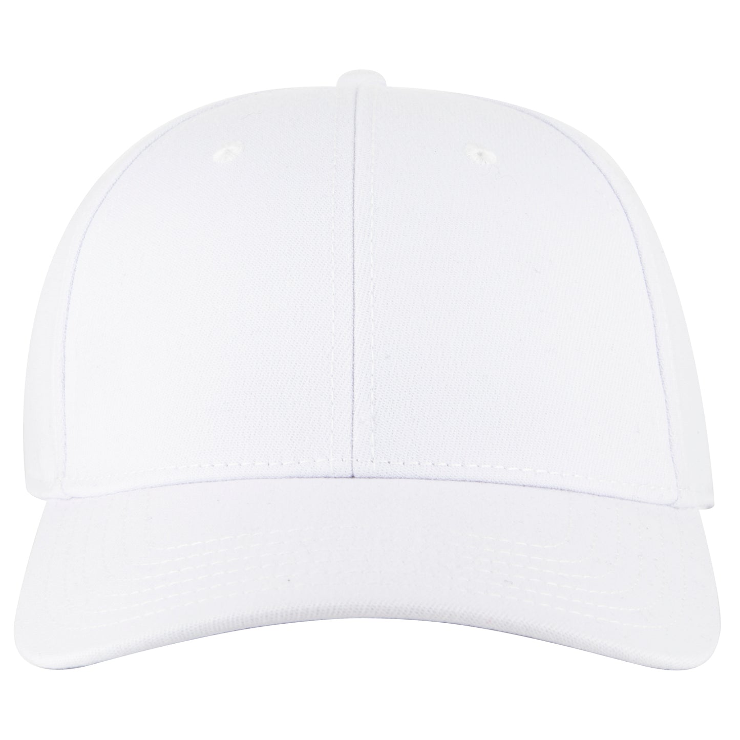 6-Panel Low Profile Baseball Cap — Stretch Comfort Fit — Custom Leather Patch in White