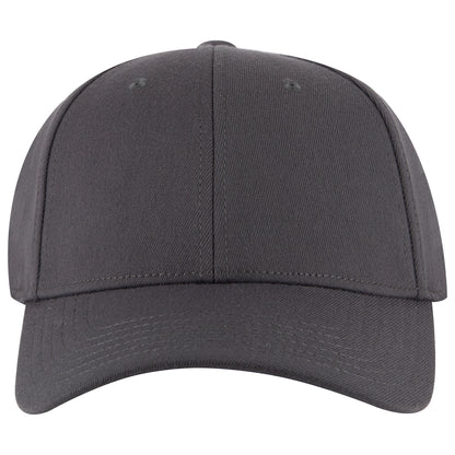 6-Panel Low Profile Baseball Cap — Stretch Comfort Fit — Custom Leather Patch in Char. Gr