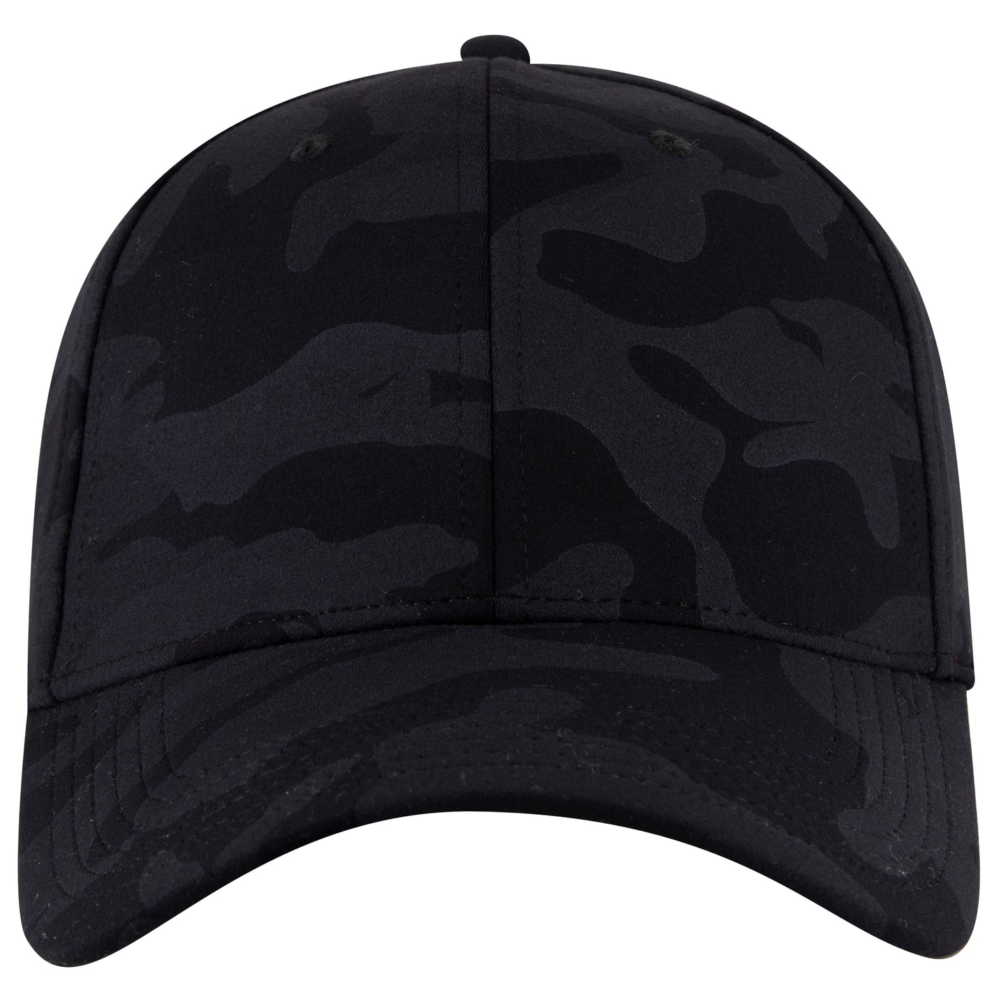 6-Panel Low Profile Baseball Cap — Stretch Comfort Fit — Custom Leather Patch in Blk/Ch.