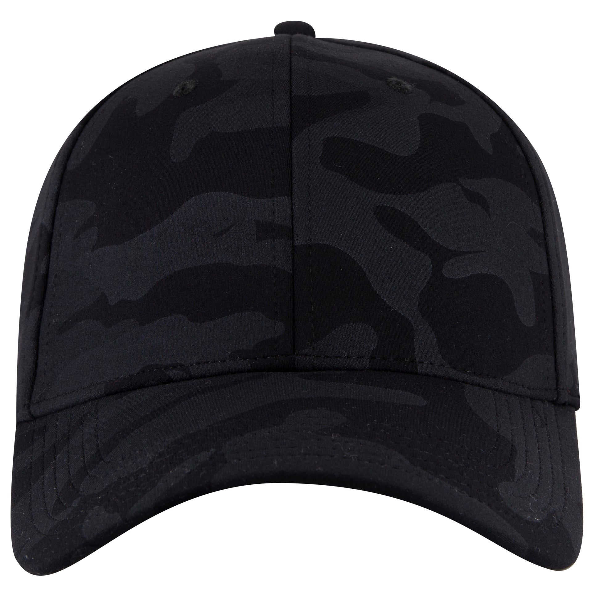 6-Panel Low Profile Baseball Cap — Stretch Comfort Fit — Custom Leather Patch in Blk/Ch.