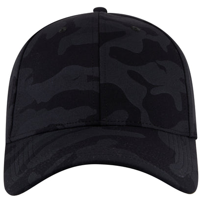 6-Panel Low Profile Baseball Cap — Stretch Comfort Fit — Custom Leather Patch in Blk/Ch.