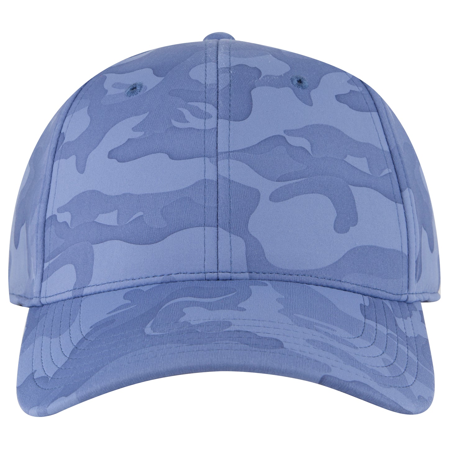 6-Panel Low Profile Baseball Cap — Stretch Comfort Fit — Custom Leather Patch in Cb.Blu/