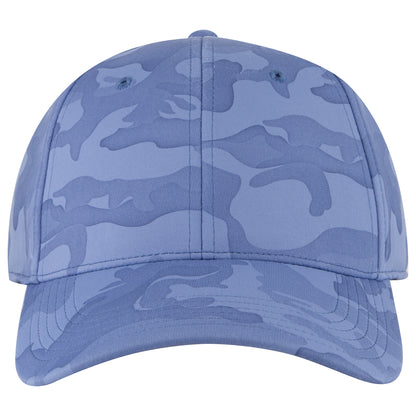 6-Panel Low Profile Baseball Cap — Stretch Comfort Fit — Custom Leather Patch in Cb.Blu/