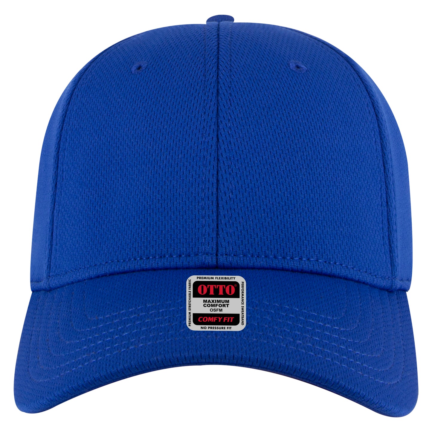 6-Panel Low Profile Baseball Cap — Stretch Comfort Fit — Custom Leather Patch in Royal