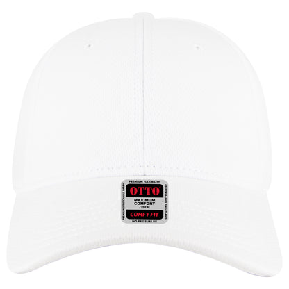 6-Panel Low Profile Baseball Cap — Stretch Comfort Fit — Custom Leather Patch in White