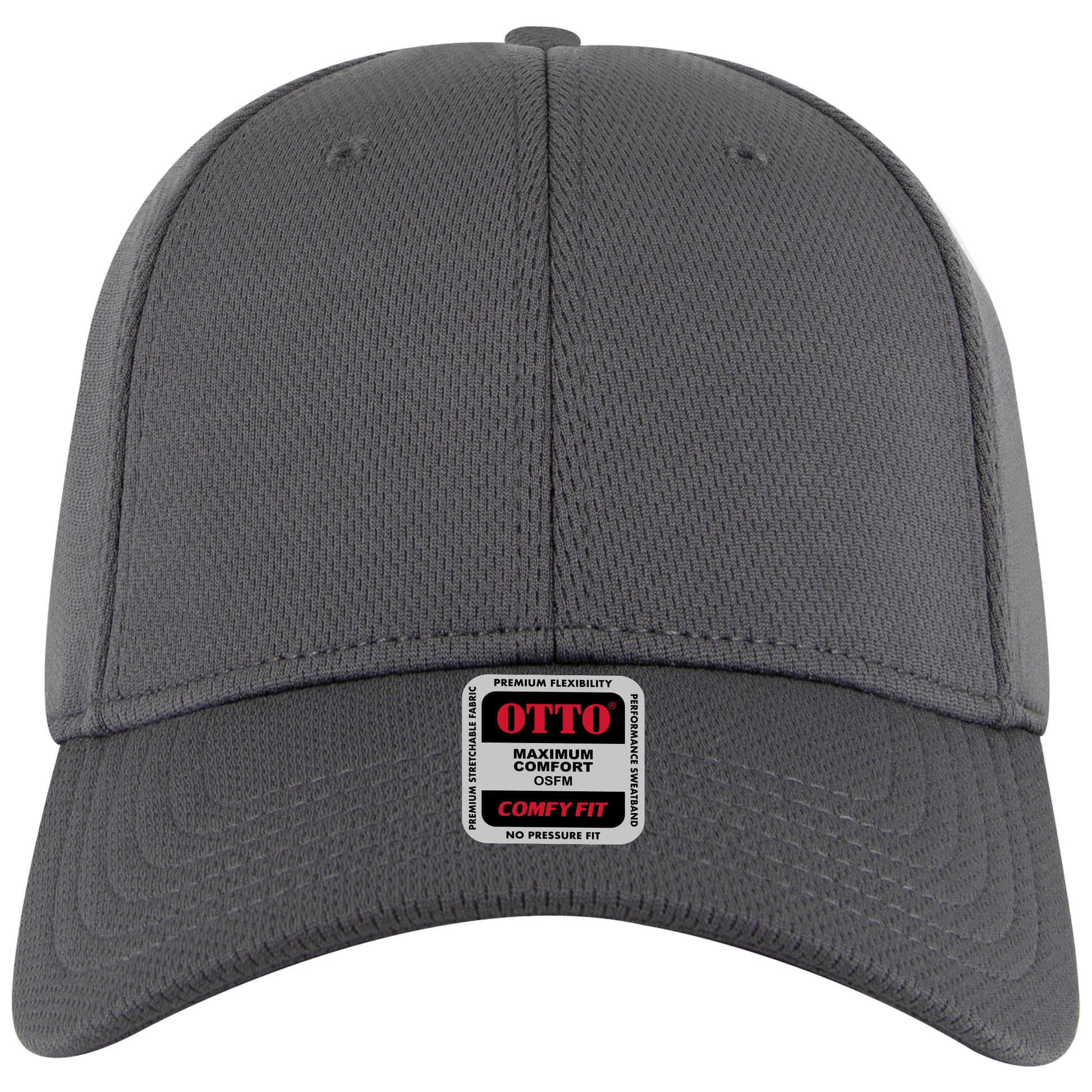 6-Panel Low Profile Baseball Cap — Stretch Comfort Fit — Custom Leather Patch in Charcoal Gray
