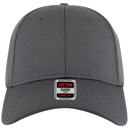 6-Panel Low Profile Baseball Cap — Stretch Comfort Fit — Custom Leather Patch in Charcoal Gray