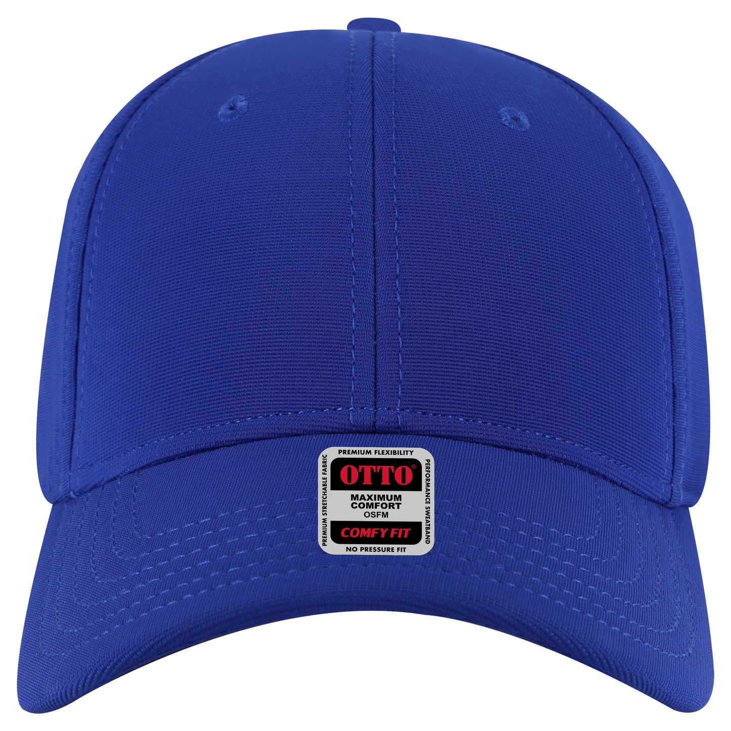 6-Panel Low Profile Baseball Cap — Stretch Comfort Fit — Custom Leather Patch in Royal