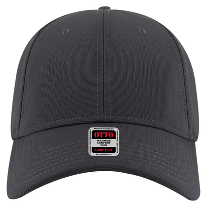 6-Panel Low Profile Baseball Cap — Stretch Comfort Fit — Custom Leather Patch in Charcoal Gray