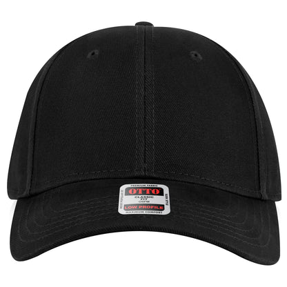 6-Panel Low Profile Baseball Cap — Custom Leather Patch in Black
