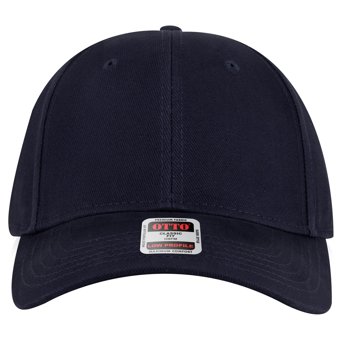 6-Panel Low Profile Baseball Cap — Custom Leather Patch in Navy