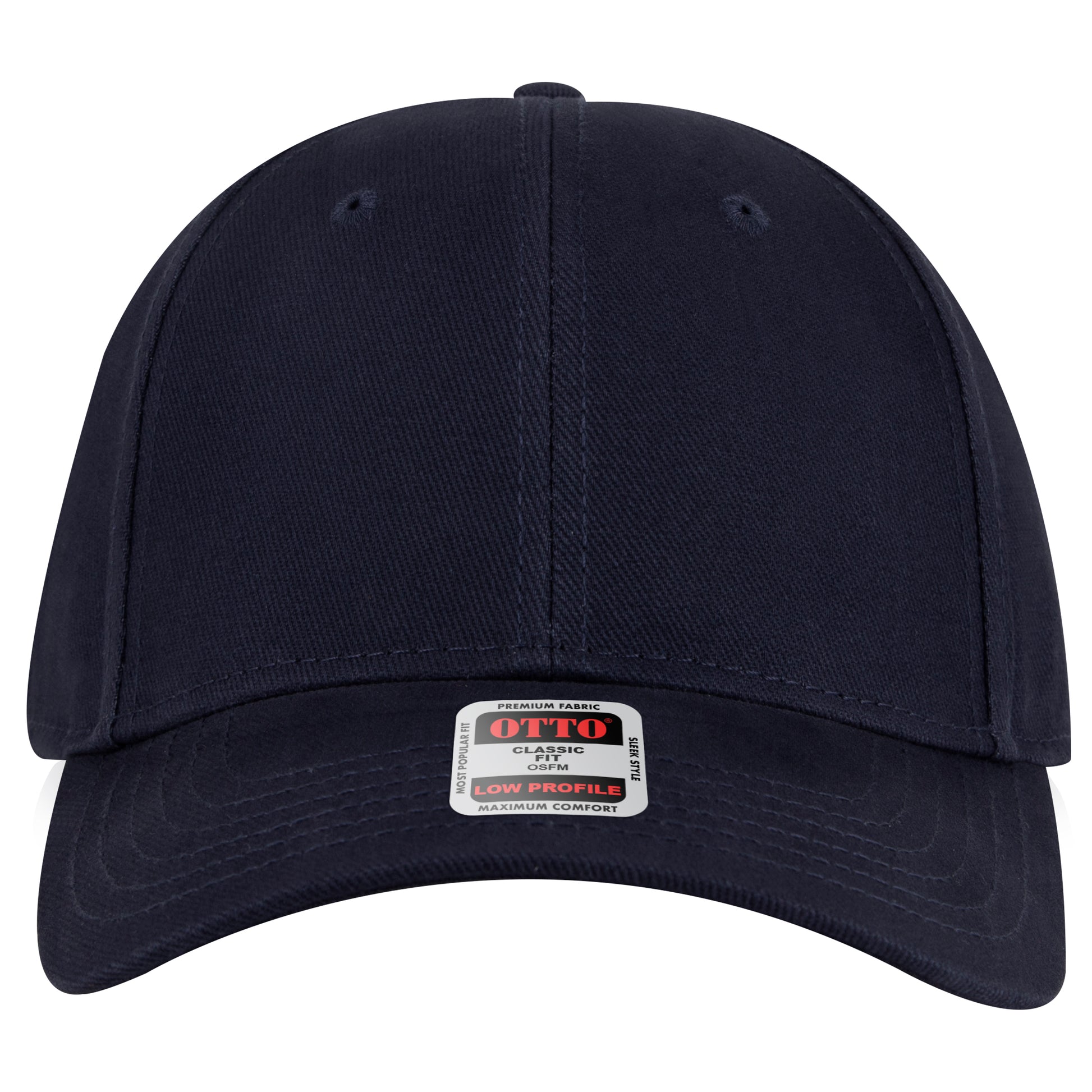 6-Panel Low Profile Baseball Cap — Custom Leather Patch in Navy