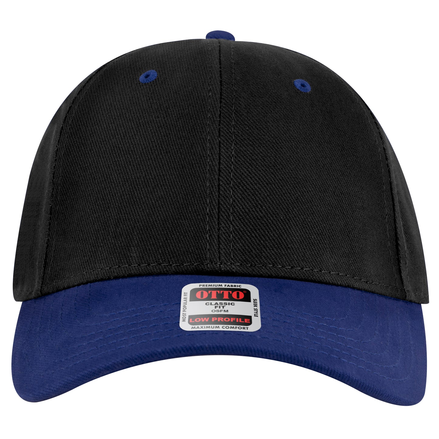 6-Panel Low Profile Baseball Cap — Custom Leather Patch in Royal/